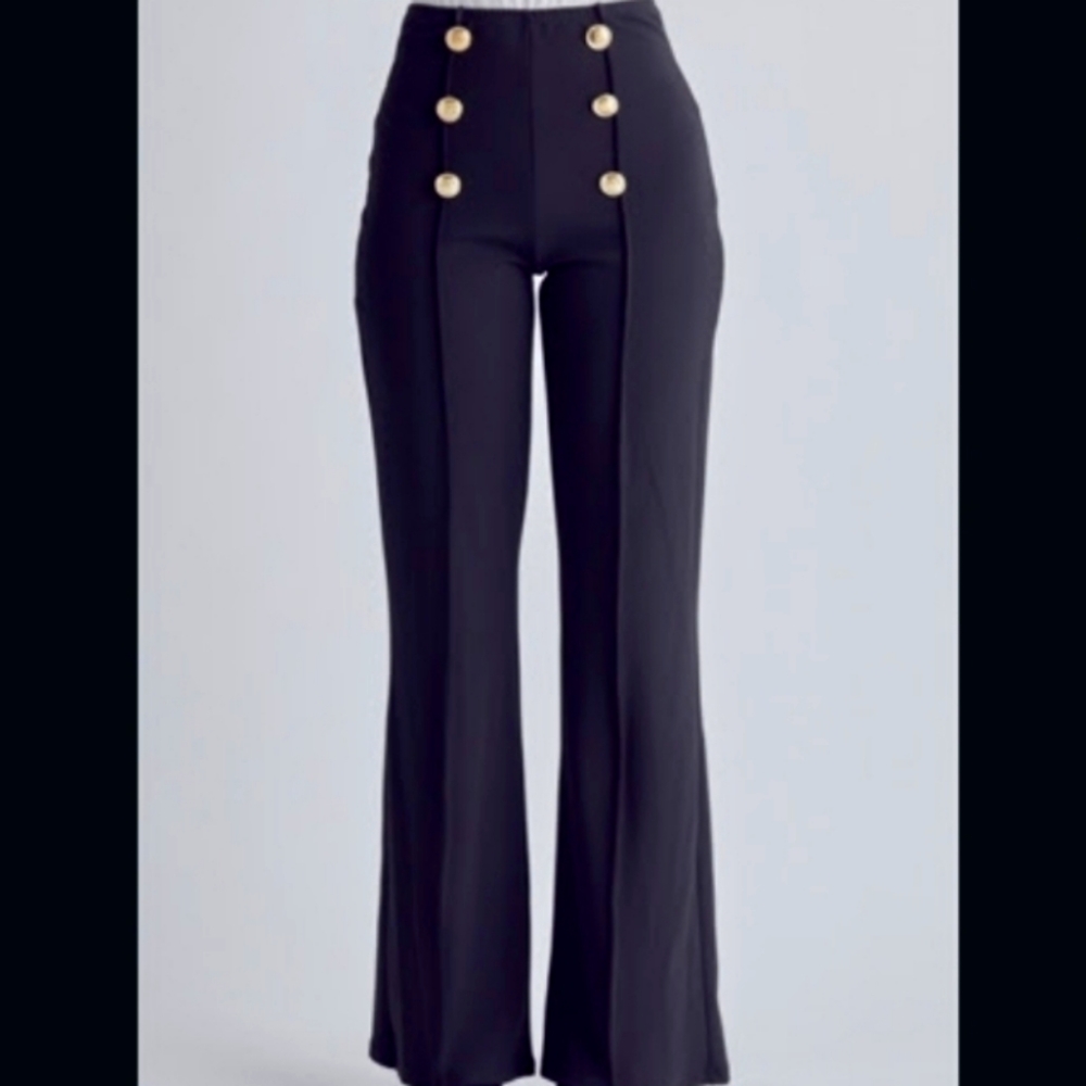 Black flare leg pants large